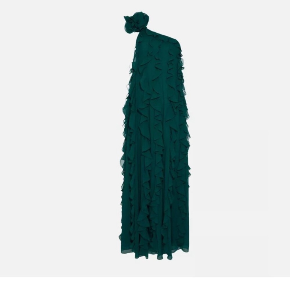 Last time ✨ PatBo Rosette one Shoulder Ruffle Gown - Picture 6 of 8